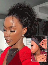 Glueless Invisi-Drawstring Flexible Fit 360 Lace Frontal Wigs Jerry Curly Wigs With Bleached Knots