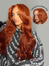 Burnt Orange Pre-Everything Ocean Wave Wig Colored Human Hair Glueless Lace Wigs