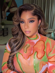 Lagos Hairline Colored Wig Black And Honey Blonde Highlight With Body Wave 13x4 Lace Front Wigs