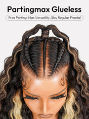 Glueless Highlight Stylist Wig Ready to Go Pre-Max Crimped Wavy 13x6 Lace Front Wig