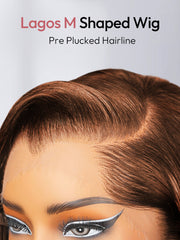 Light Brown Glueless Upgrade M-Shaped Hairline Wig With Loose Body 100% Human Hair 13x4 Undetectable Lace Front Wig