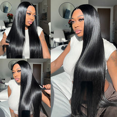 HD Lace Super Natural Hairline 28-40inch Silky Straight 13x6 Frontal Lace Wig Human Hair Pre-bleached