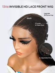 Natural Black M Hairline Bob Straight Wig 10-14Inch 13x6 Lace Frontal Wig