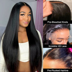250% Density Wigs 13*6 Straight Hair Lace Front Wig Real Human Hair Wigs