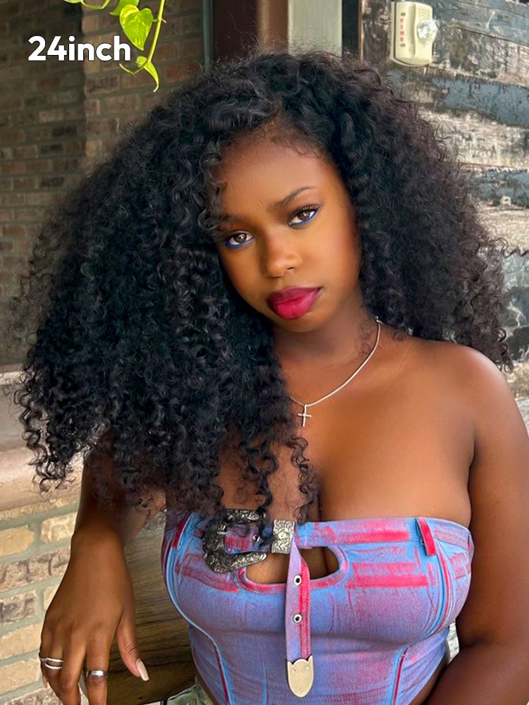 250% Density Curly Glueless Wigs Ready To Go Pre Bleached Pre Cut HD Lace Wigs