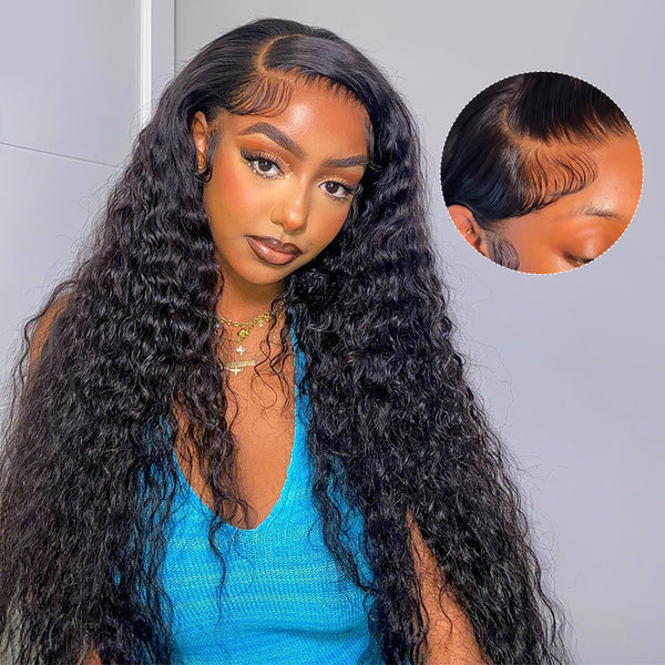 Deep Wave 13x6 Long HD Lace Front Wigs 40 Inch Real Hair Wigs Long Black Hair Wigs