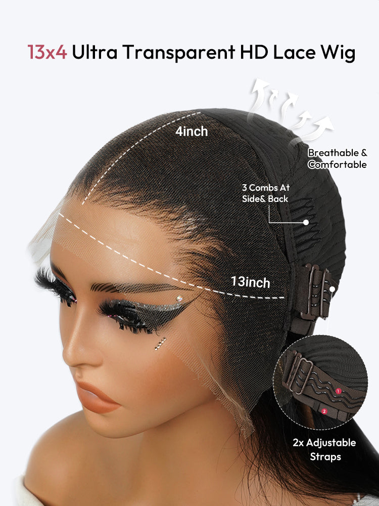 Affordable Long Wigs 16-40 Inches Straight Hair 13x4 Lace Front Wigs With Bleached Knots