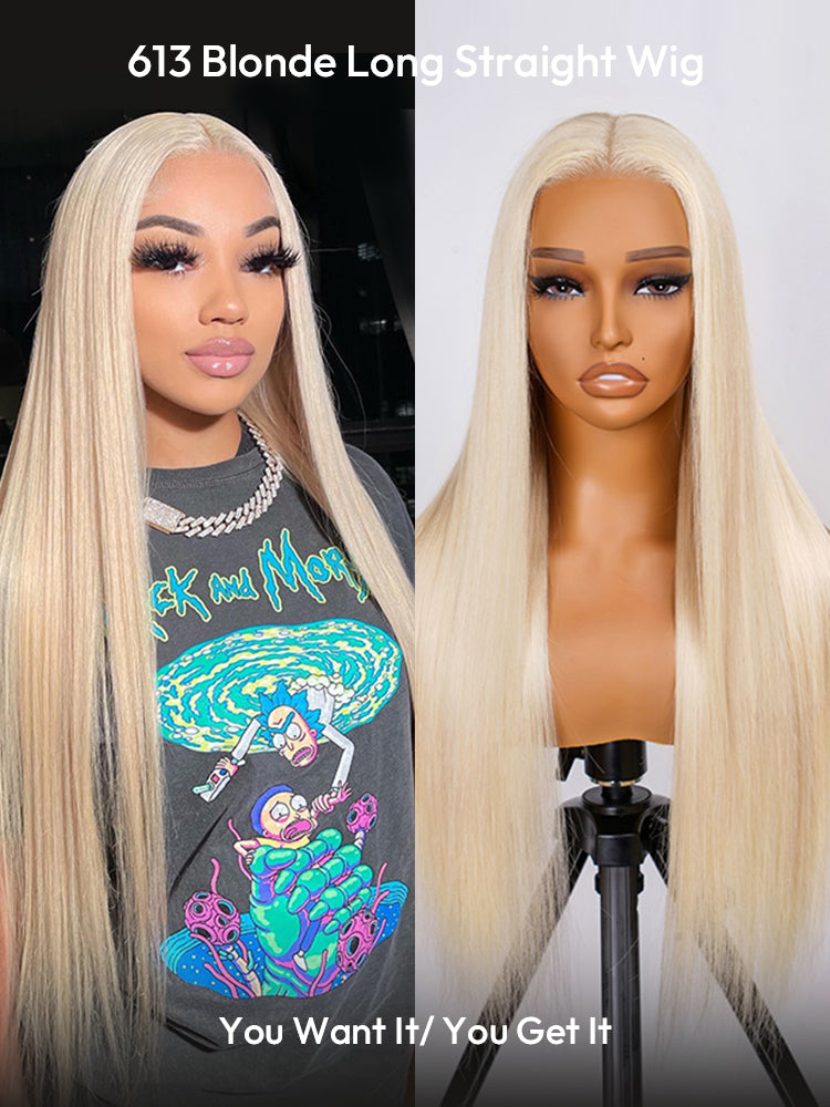 613 Blonde Long Straight and Body Wave Human Hair Super Invisible LY Lace Front Wigs