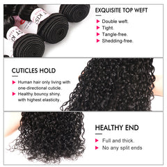 Water Wave Weave 3pc And 13*4 Lace Frontal Closures Natural Wave