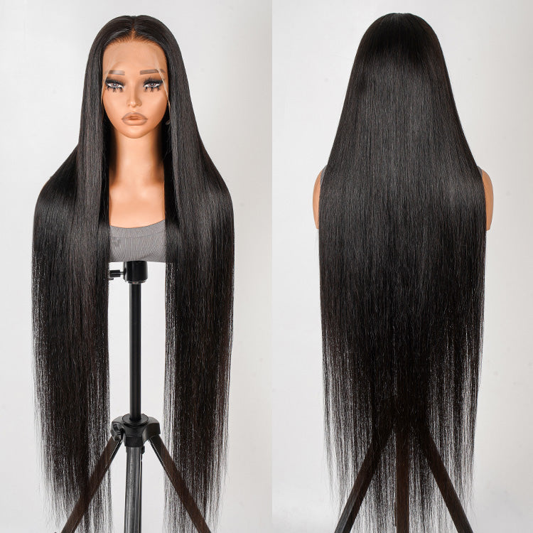HD Lace Super Natural Hairline 28-40inch Silky Straight 13x6 Frontal Lace Wig Human Hair Pre-bleached