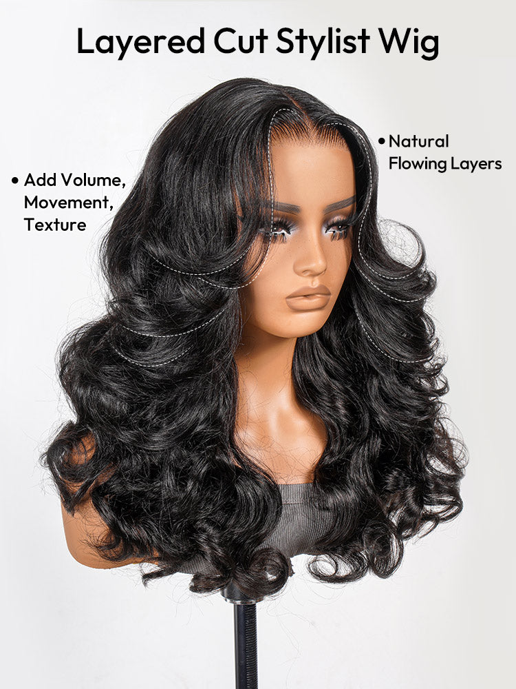 Chic Layered Cut Customized Wig 250% Density Flowing Hair Ready to Go