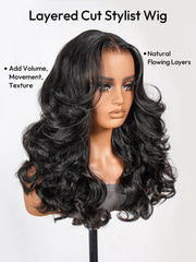 Chic Layered Cut Customized Wig 250% Density Flowing Hair Ready to Go