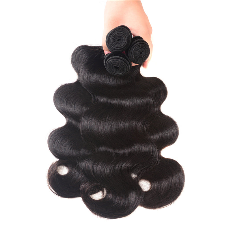 Body Wave 13*4 Lace Frontal Closure And Virgin Brazilian Hair Weave 3 Bundles