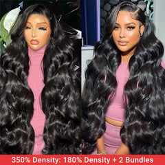 Super High 350% Density HD Lace Front Wigs Thick Body Wave Hair Wig