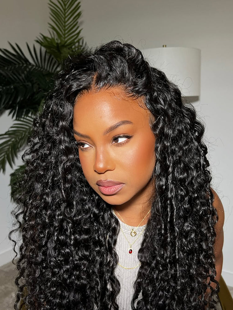 West Kiss Burmese Curly Wave 5x7 Human Hair Lace Front Wigs With 250% Density Ready To Go Wig Natural Hairline