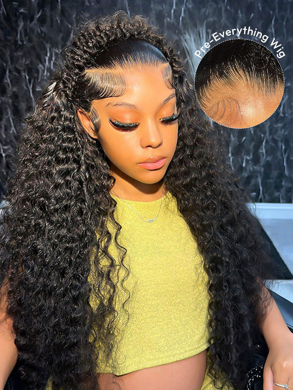 Glueless Water Wave Pre Braided Human Hair Ready To Go 13*6 Pre Cut Super Invisible LY Lace Wigs