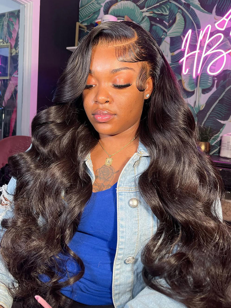 6x8 Ultra Undetectable HD Lace Wig With Natural Black Body Wave Ready To Go Wig 300% High Density