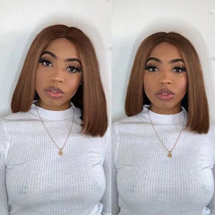 Ready To Go - Glueless Wigs Short Brown Bob Wig Straight LY Lace 5x7 Closure Wig