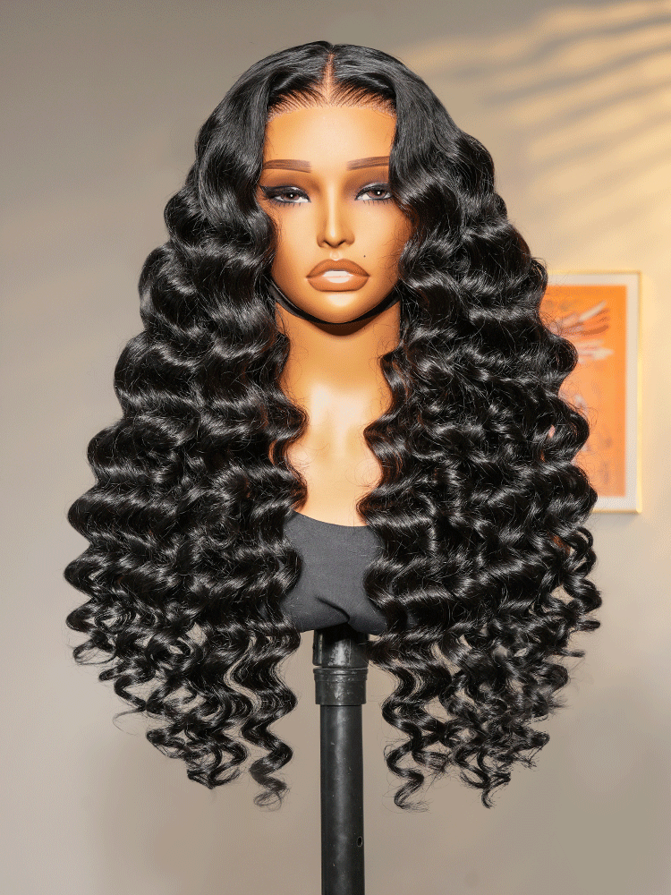 Loose Wave Wand Curls Wig 13x6 HD Lace Front Human Hair Wig With Pre-plucked&bleached
