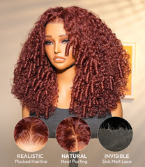 250% Density Curly Glueless Wigs Ready To Go Pre Bleached Pre Cut HD Lace Wigs