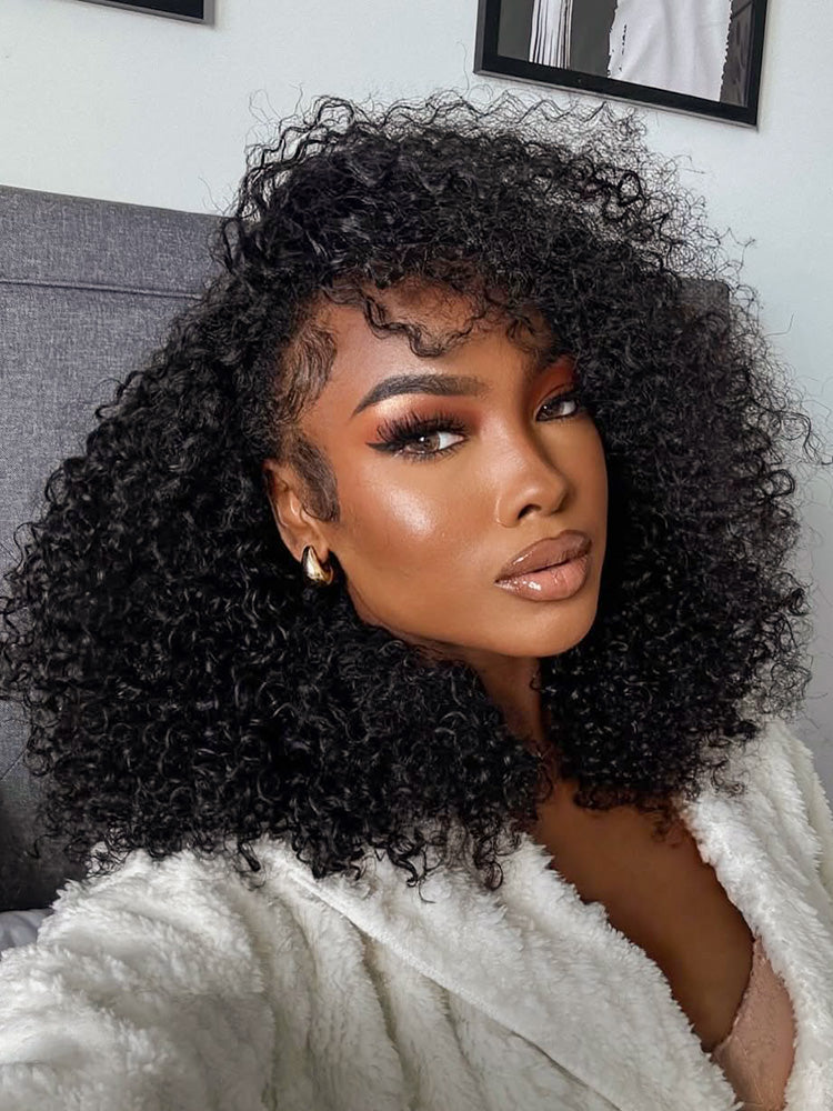 Curly Wave Half Wig Human Hair With Drawstring Flip Near Me For Black Women
