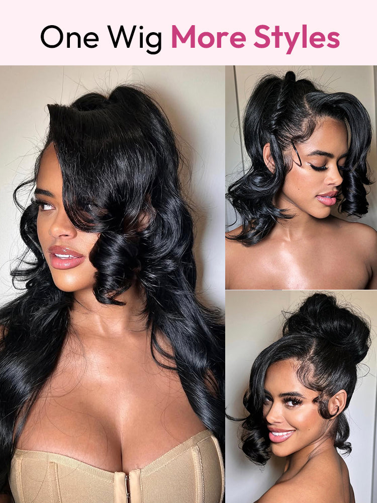 Glueless Invisi Drawstring 360 Lace Wig Throw on&go Side Part Body Wave Pre-Max Lace Front Wig