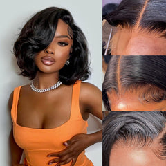 Body Wave Super Invisible LY Lace Front Bob Wigs Bob Lace Front Wigs With Baby Hair Short Wigs