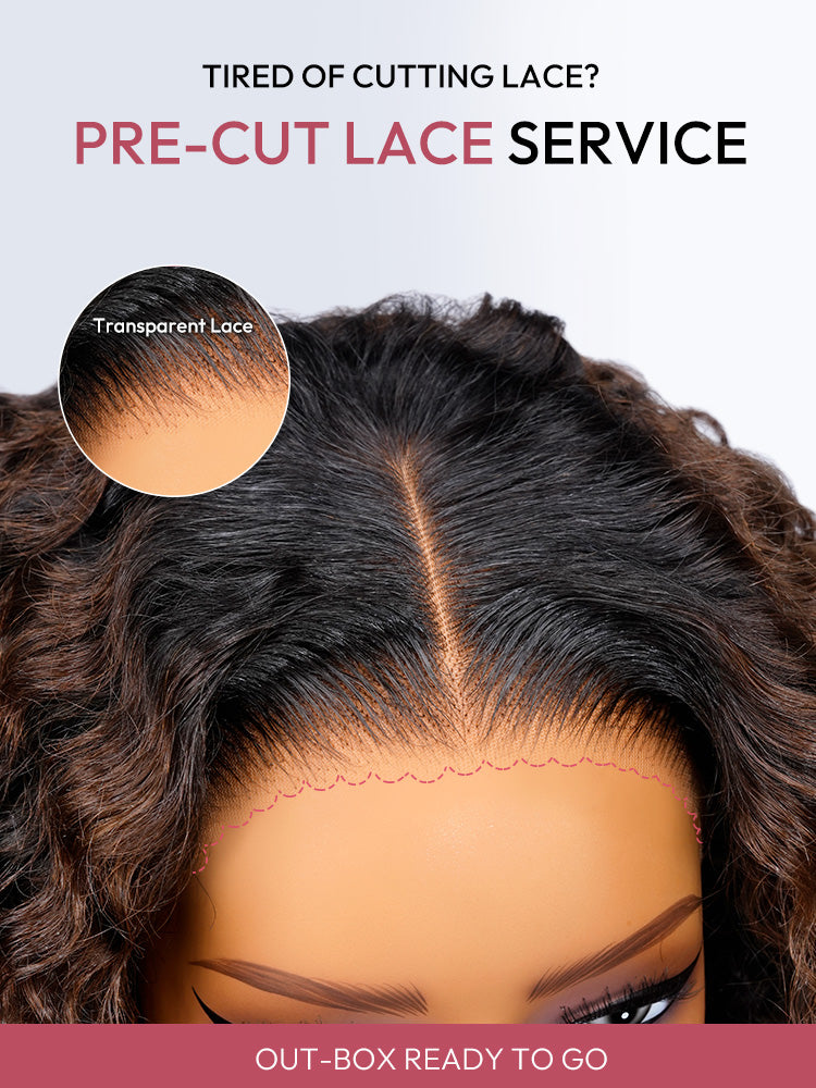 Ombre Brown And Honey Brown Jerry Curly Wig Ready To Go 5x7 Lace Frontal Wig Human Hair