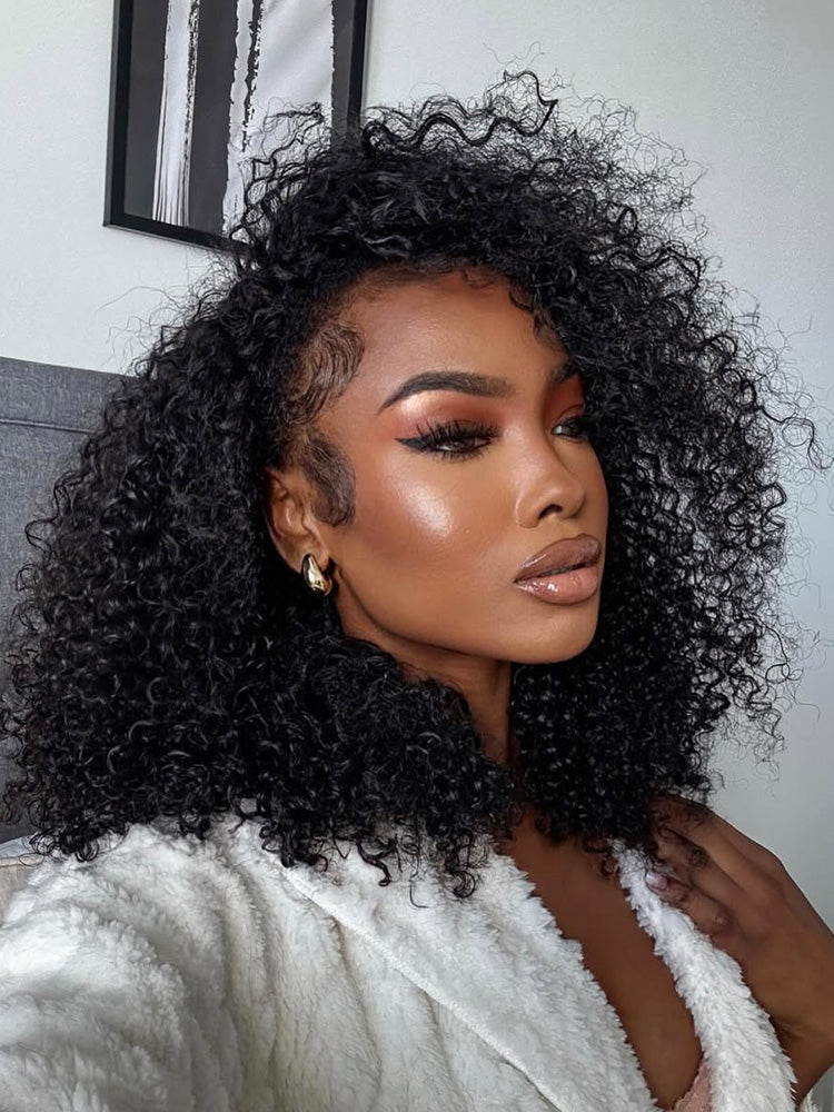 Curly Wave Half Wig Human Hair With Drawstring Flip Near Me For Black Women