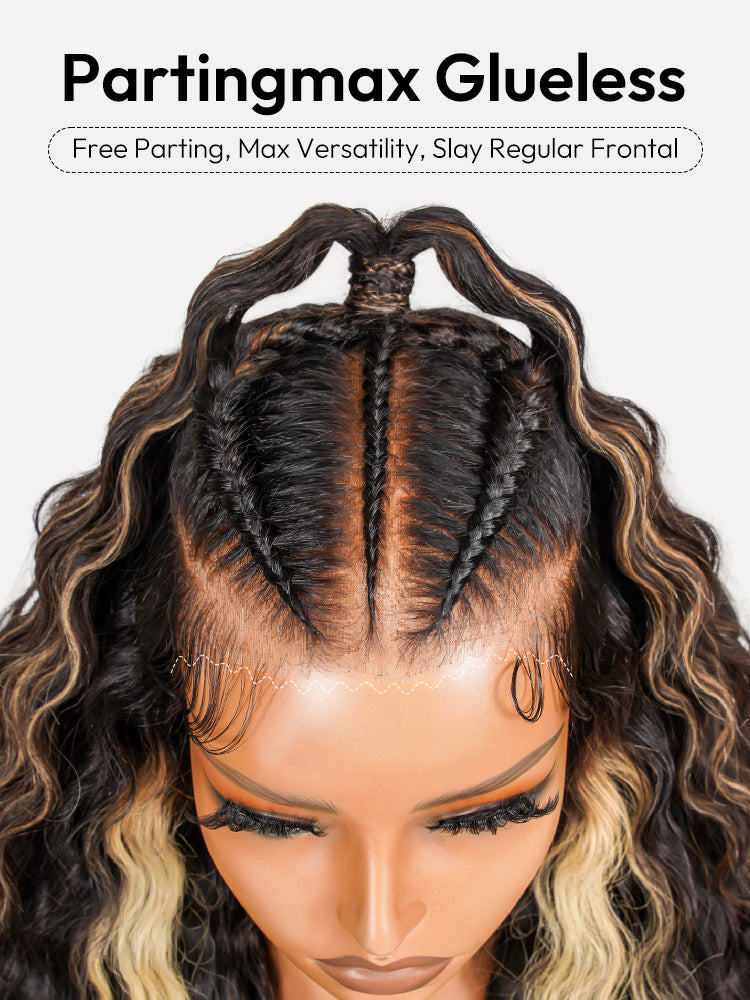 Glueless Highlight Stylist Wig Ready to Go Pre-Max Crimped Wavy 13x6 Lace Front Wig