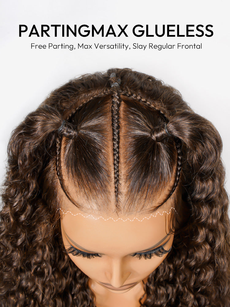 Ready to Go Stylist Wig-#4 Brown Deep Wave Wig Knotless Pre-Braided 13x6 PartingMax Pre-cut Lace Front Wig