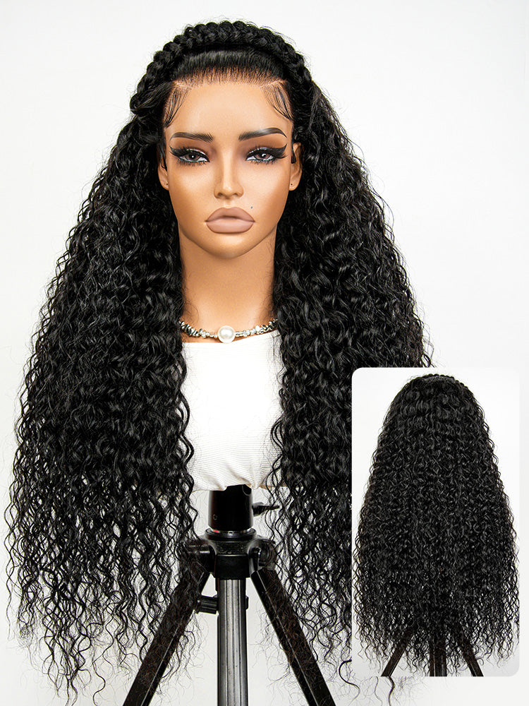 Glueless Water Wave Pre Braided Human Hair Ready To Go 13*6 Pre Cut Super Invisible LY Lace Wigs