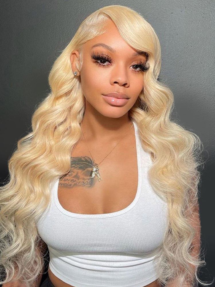 613 Blonde Long Straight and Body Wave Human Hair Super Invisible LY Lace Front Wigs