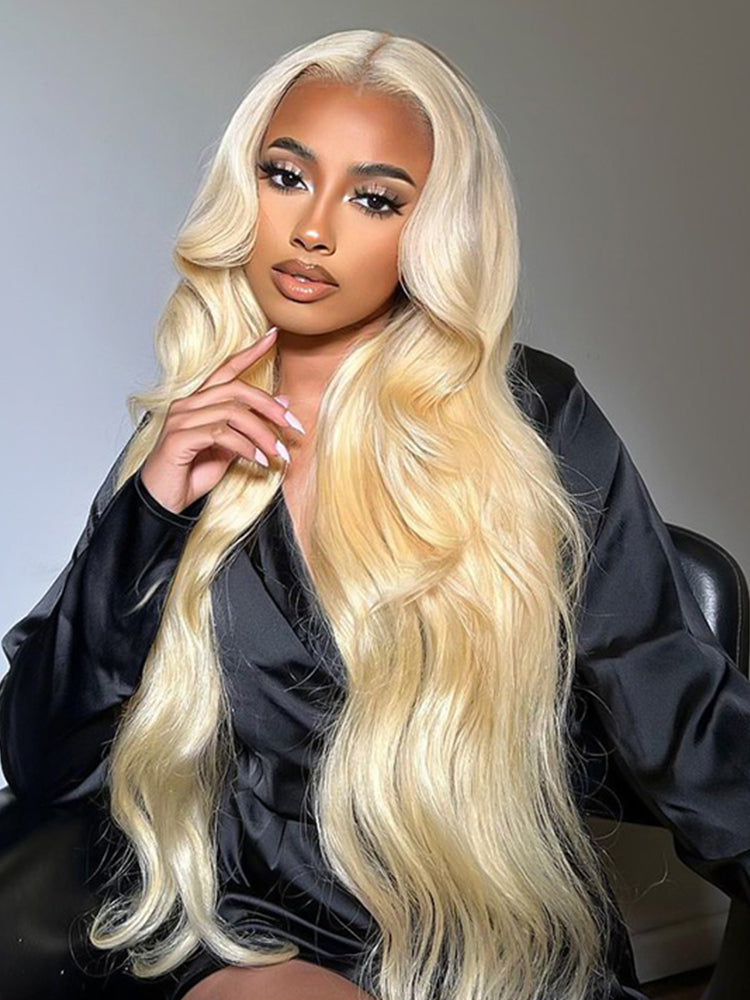 613 Blonde Long Straight and Body Wave Human Hair Super Invisible LY Lace Front Wigs