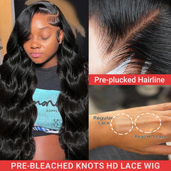 Super High 350% Density HD Lace Front Wigs Thick Body Wave Hair Wig