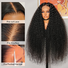 28 - 36inch Long Curly Wigs 13*6 Invisible HD Lace Front Wigs Pre-plucked Human Hair Wigs