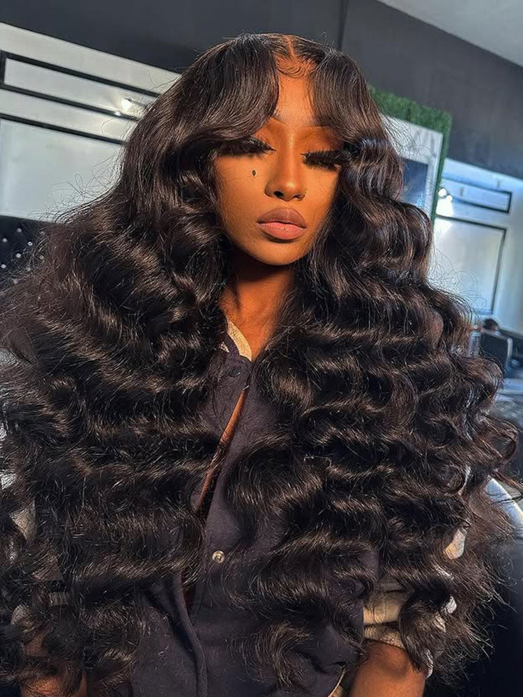 Loose Wave Wand Curls Wig 13x6 HD Lace Front Human Hair Wig With Pre-plucked&bleached