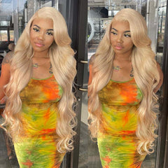 613 Blonde Long Straight and Body Wave Human Hair Super Invisible LY Lace Front Wigs