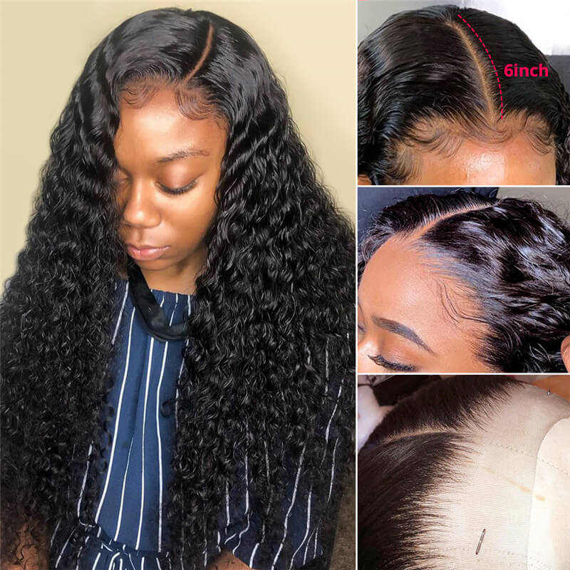 Deep Wave 13x6 Long HD Lace Front Wigs 40 Inch Real Hair Wigs Long Black Hair Wigs