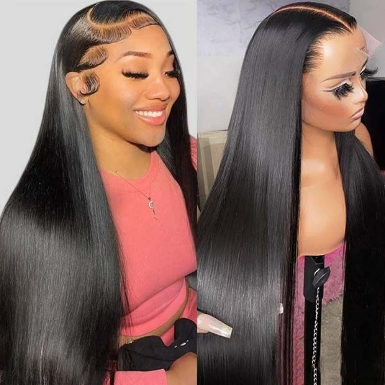 350% Density Bleached Tiny Knots Straight Human Hair 13x4 HD Lace Front Wig