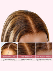 Highlight Wigs Straight Hair Ombre Wigs Customized Human Hair Lace Front Wigs