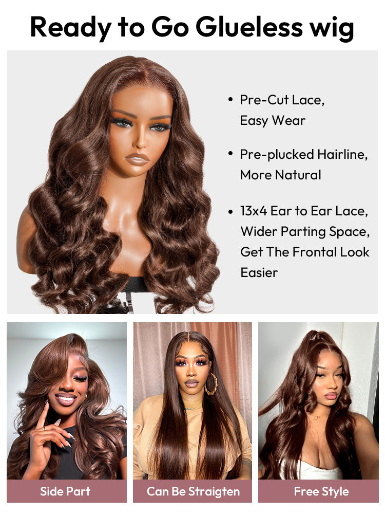 Ready To Go Wigs - Brown Wig Colored Super Invisible LY Lace Wigs Body Wave Brown Lace Front Wigs
