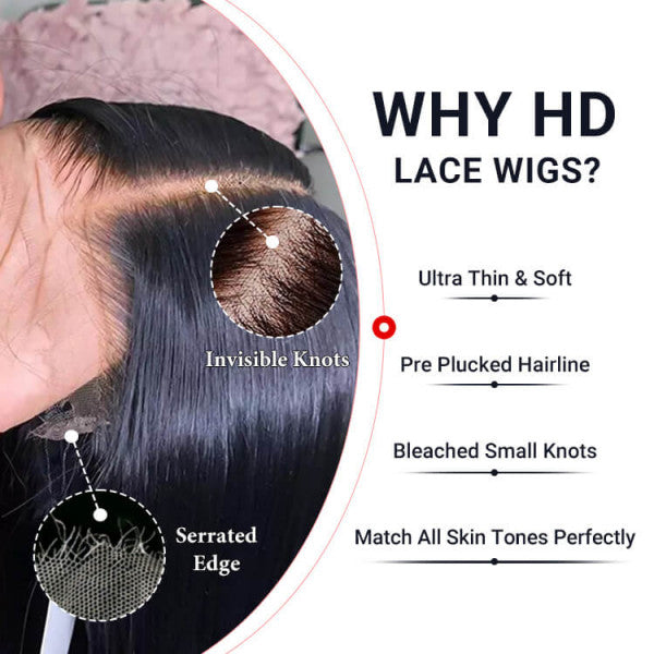 Super High 350% Density HD Lace Front Wigs Thick Body Wave Hair Wig