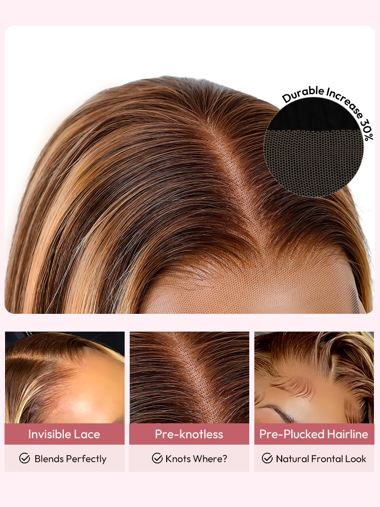 Glueless Ready To Go Wigs - Piano Colored Body Wave 5*5 Closure Wigs With Highlights