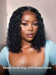 Glueless Ready To Go Wigs - Short Water Wave Bob Wig Super Invisible LY Lace Bob Wigs