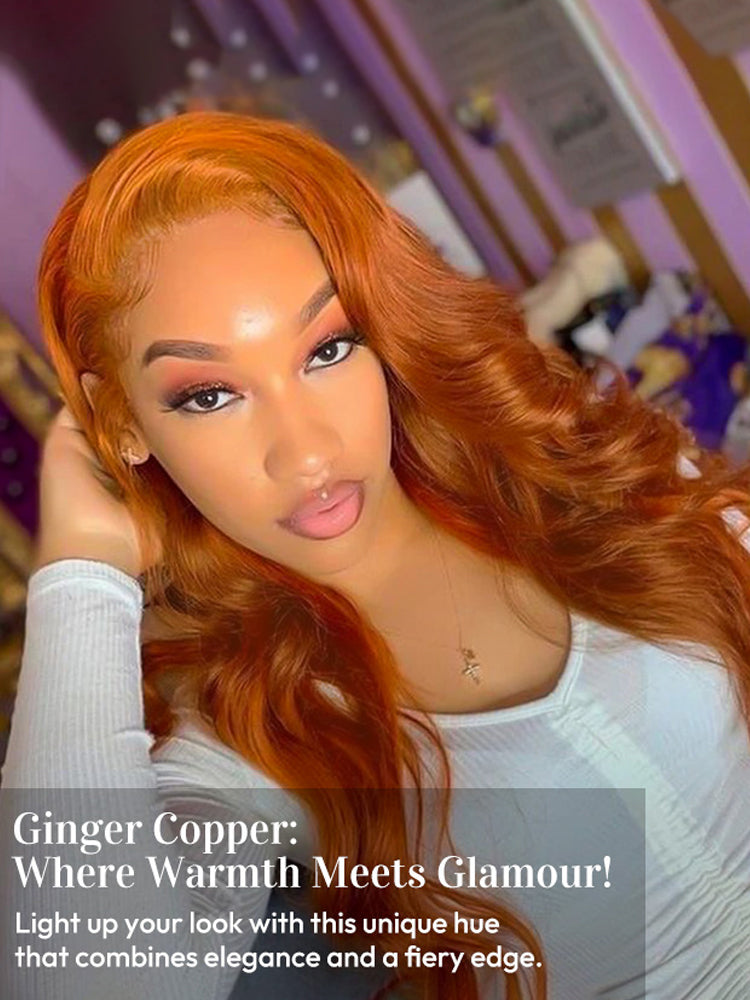 New Trends Ginger Copper Color Wig Body Wave Pre-cut 7x5 Lace Ready to Go