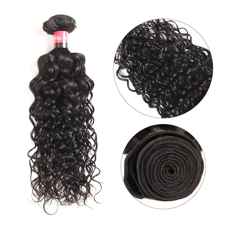 Brazilian Natural Wave 3 Bundles Hair With 4*4 Hair Closures Water Waves