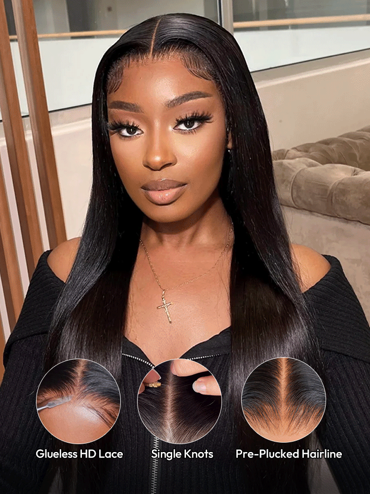 Affordable Long Wigs 16-40 Inches Straight Hair 13x4 Lace Front Wigs With Bleached Knots