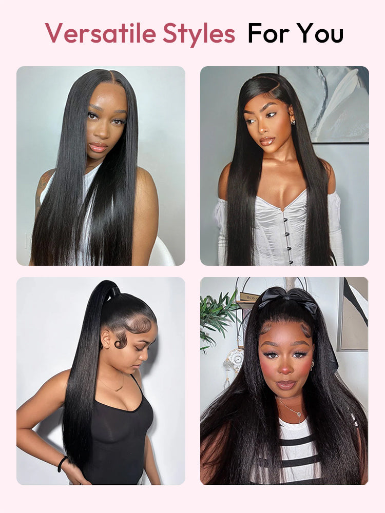 Affordable Long Wigs 16-40 Inches Straight Hair 13x4 Lace Front Wigs With Bleached Knots