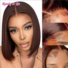 Ready To Go - Glueless Wigs Short Brown Bob Wig Straight LY Lace 5x7 Closure Wig